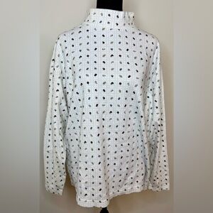 Vintage Croft & Barrow mock neck festive Christmas folk patch turtleneck 2X